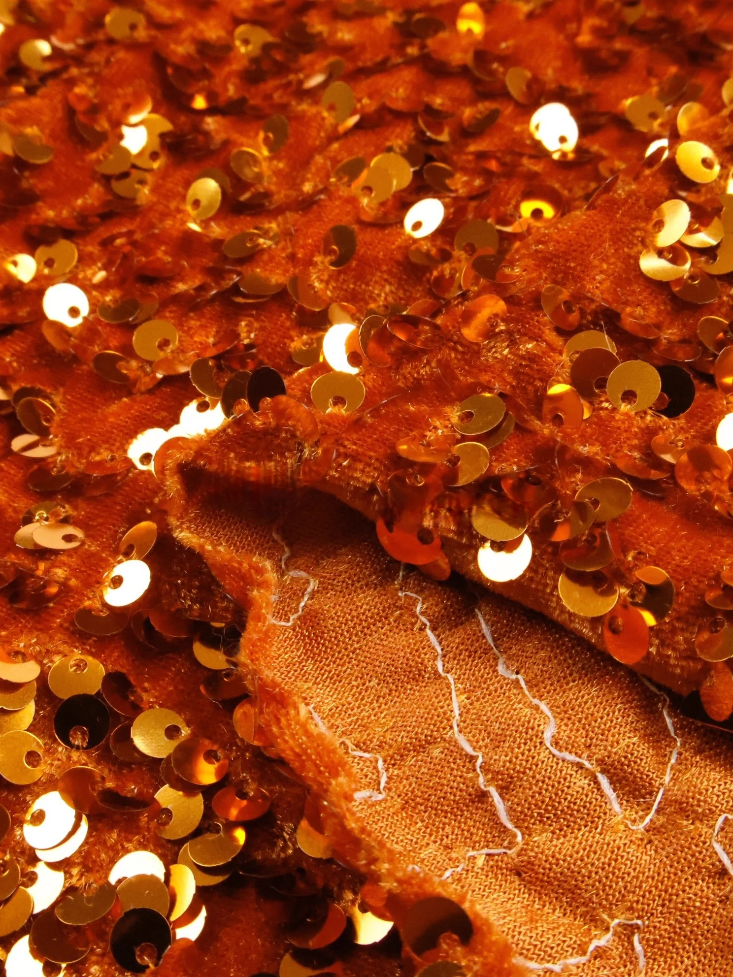 Ярко-оранжевая эластичная глянцевая драпировка с блестками и вышивкой, бархатная ткань, шитье платья, праздничное платье, дизайнерская ткань «сделай сам»