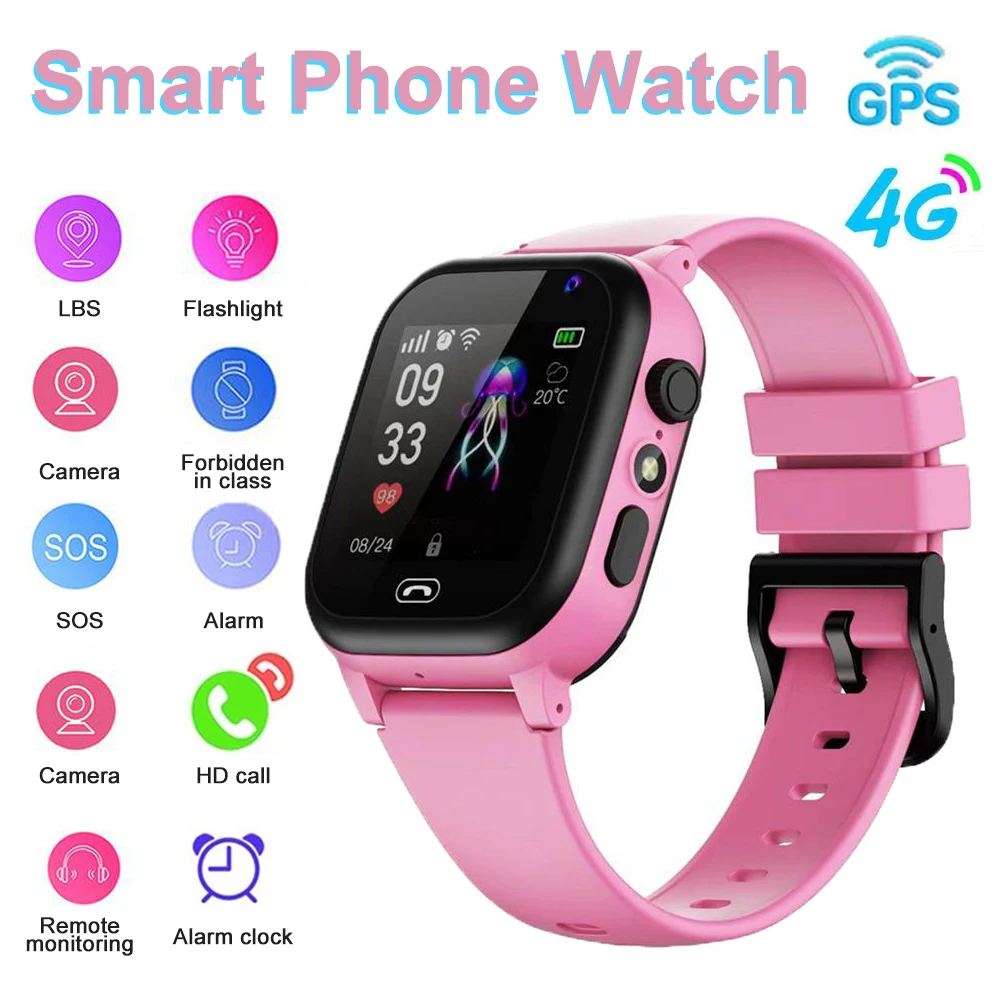 

Kids 4G Smart Watch SOS GPS Location Video Call Sim Card For Children SmartWatch Camera Waterproof Watches For Boys Girls