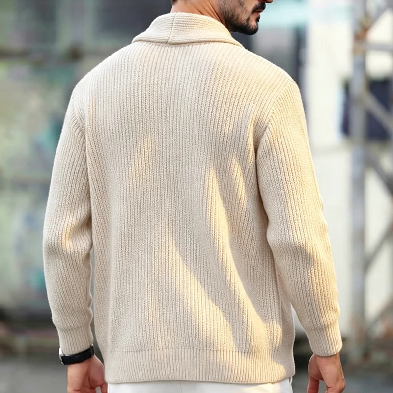 Men's Shawl Collar Sweater Sol - Wool Scarf Men ulasan dan harga