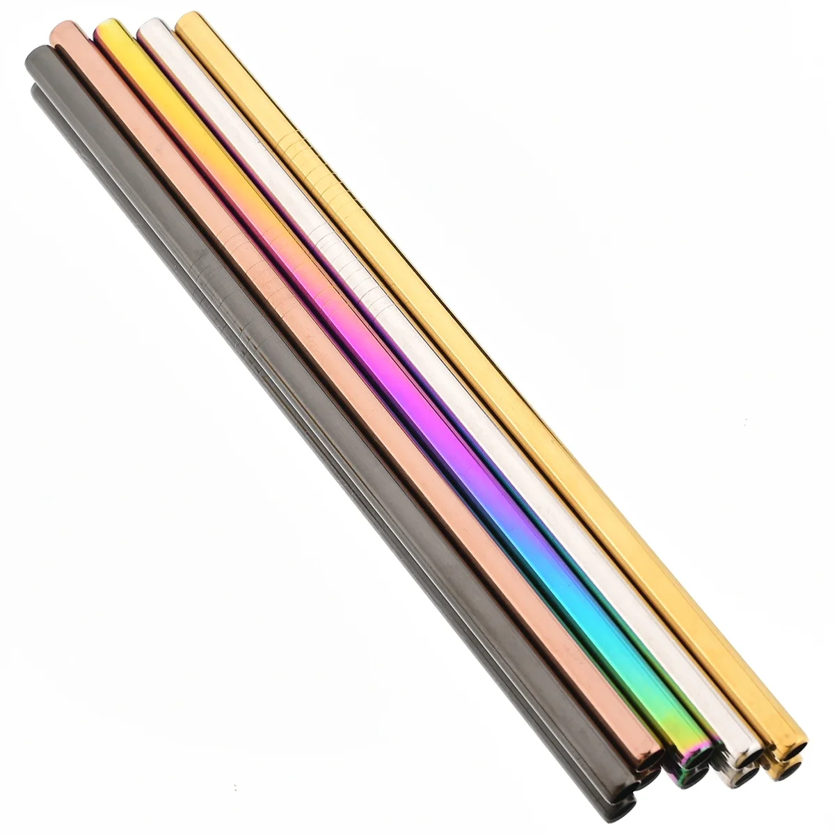 4pcs Straight 160x6mm Drinking Straws Stainless Steel Straw Set with Brush Reusable Straw for Cocktails Milkshake Juice Coffee