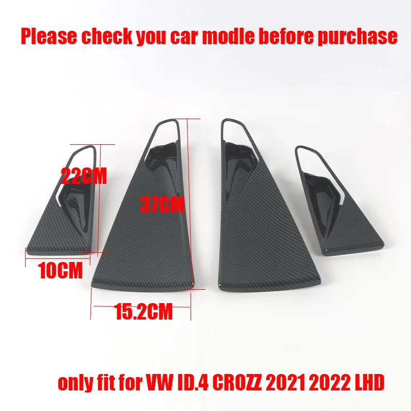 ABS carbon fiber grain inner door bowl and door scratch resistant cover accessories For Volkswagen VW ID.4 ID4 CROZZ 2021 2022