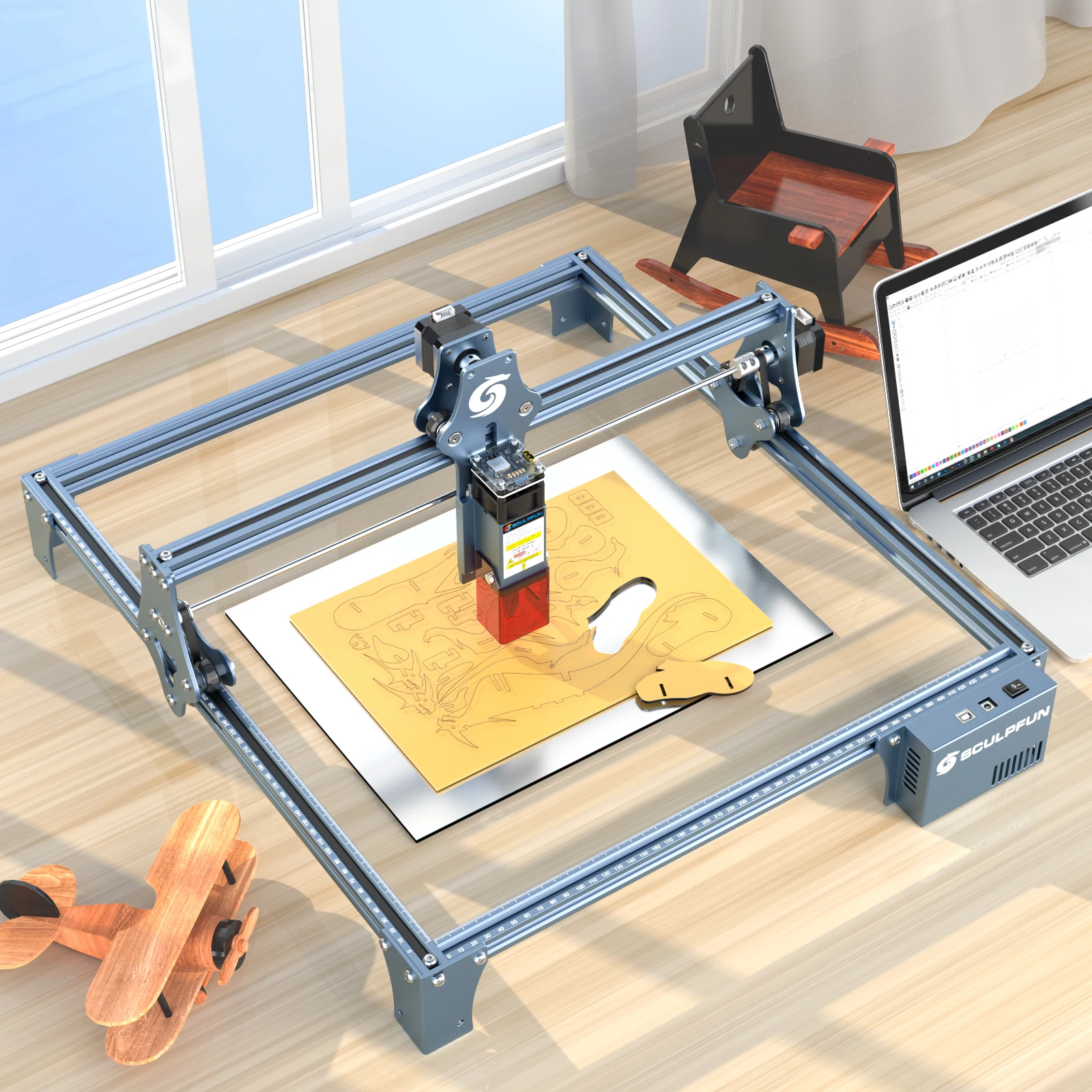 

SCULPFUN S9 Pro 10W Power Laser Engraving Machine 400x410mm Ultra-Fine Laser Beam Shaping Technology Quick Assembly Design