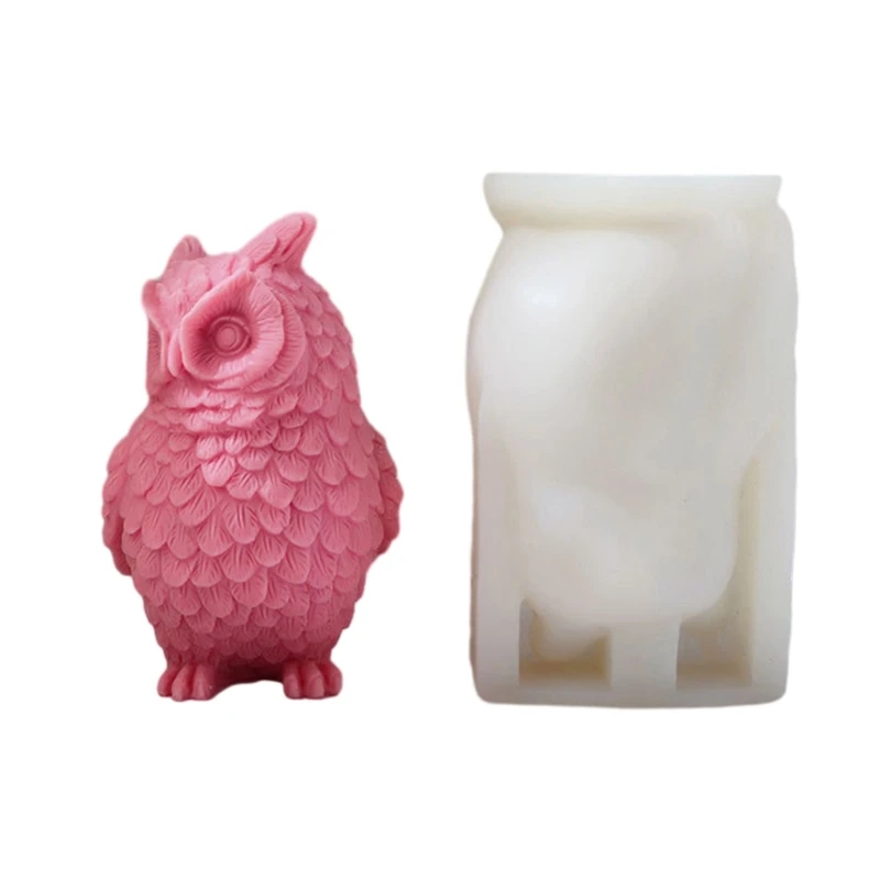 

Standing Owl Silicone Mold Scented Candle Mold DIY Table Ornament Tools Plaster Crafts Making Supplies Non-stick 57BD