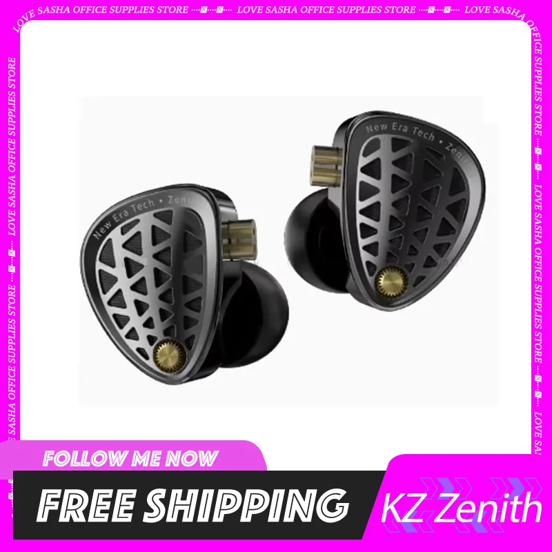 KZ Zenith in ear earphone wired Moving coil mega bass HiFi all-metal Exchangeable line earphones customized music accessories