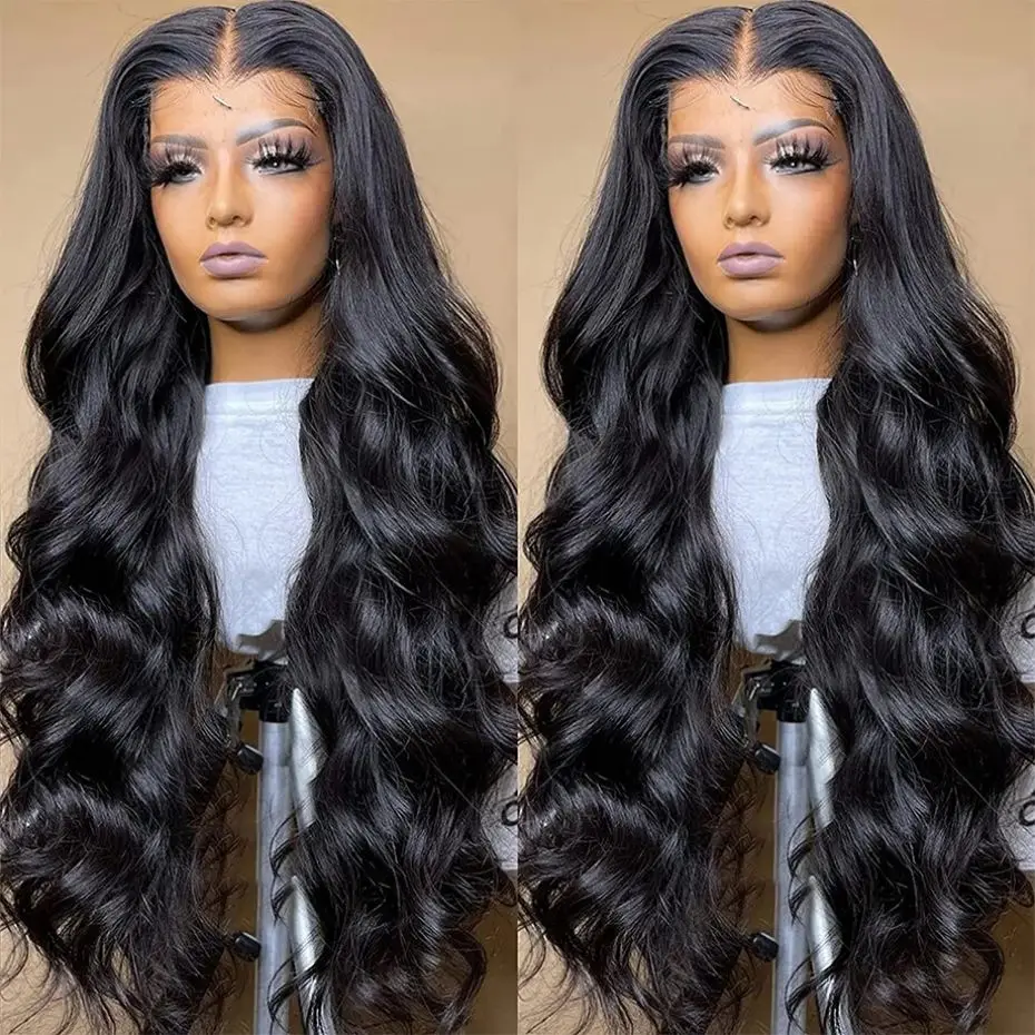 13x4 Body Wave Lace Front 100% Human Hair Wig 180% Indian Remy 13x6 Transparent Lace Frontal Wigs For Black Women Lace Closure