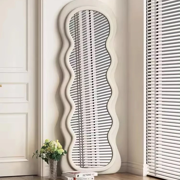 Modern wave creative floor-to-ceiling wall art porch home cloakroom full-body try-on mirror