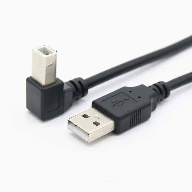 Wpisz męska do typu B męski 90 stopni w górę i w dół i w lewo i prostopadły kabel USB 2.0 do skanera, drukarki 50cm 150cm