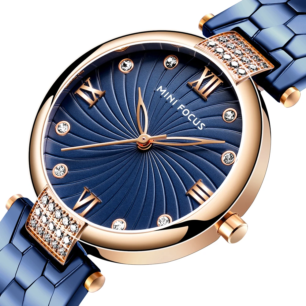 Latest MINI FOCUS MF0186L Unique Design Watch Luxury Gold Stainless Steel Band Japan Movement Waterproof Women Quartz Watches
