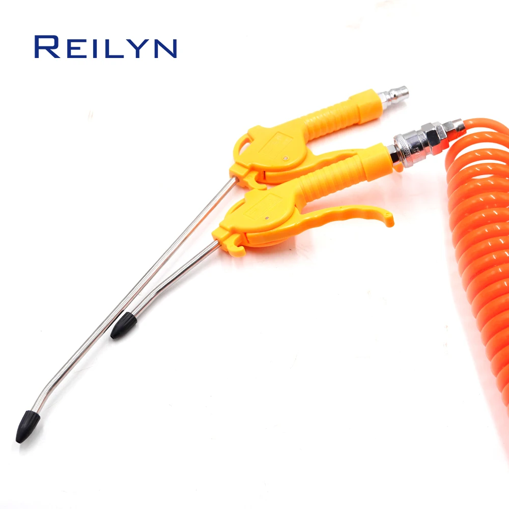 1Pc Pneumat  Air Gun Air Blow Accessory Air Duster Gun Metal Bent Tube Nozzle Hand Held Pneumatic Tools for Dust Cleaning Yellow