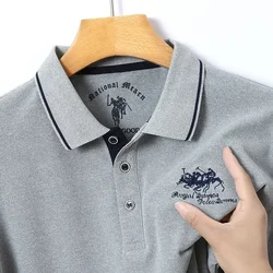 Spring and Autumn New Men's Style Classic Collar Embroidery Fashion Casual Long Sleeve T-shirt Polo Shirt