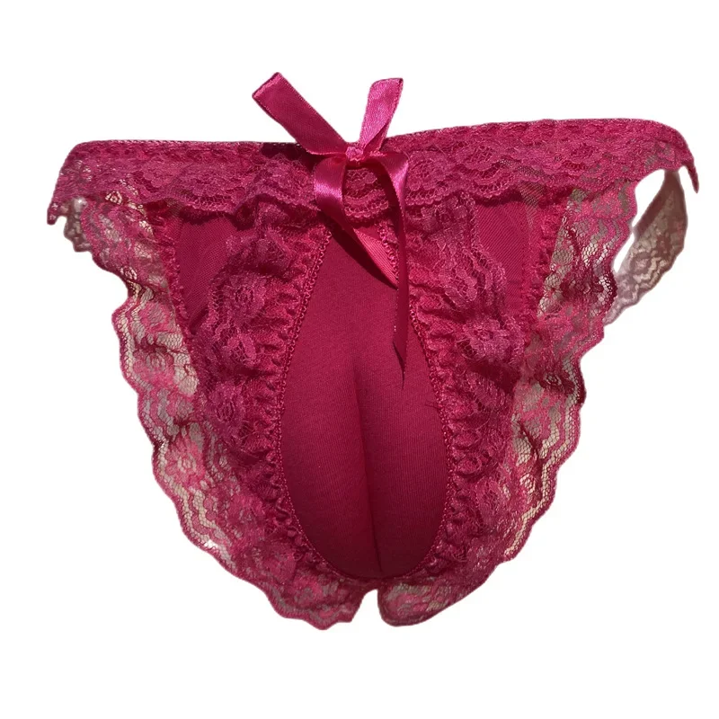 Bowtie Camel Toe Control Panty Lace Hiding Gaff Underwear Crossdresser Transgender Sissy Panties Shemale Ladyboy LGBT Thong