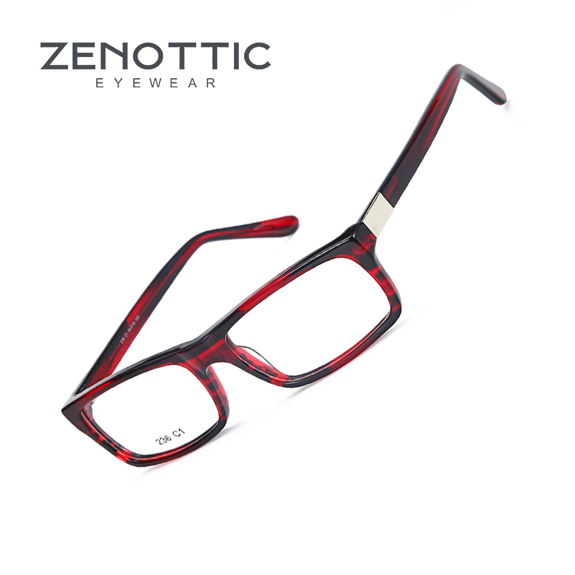 

ZENOTTIC 2024 Rectangle Optical Glasses Frame Non-Prescription High-quality Acetate Eyeglasses for High prescription 236