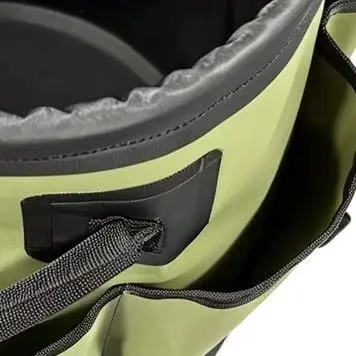 Green Garden Tool Organizer Bag With Multiple Pockets For Holding Shovels Rakes And Trowels Waterproof Outdoor Storage Tote