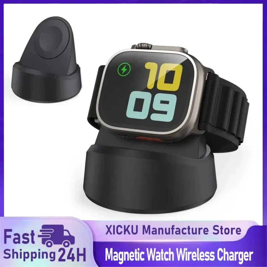 

Портативное магнитное беспроводное зарядное устройство для часов Apple Watch 9 8 7 SE Samsung Galaxy 8 7 Active 2/1 Fast Smart Charging Station