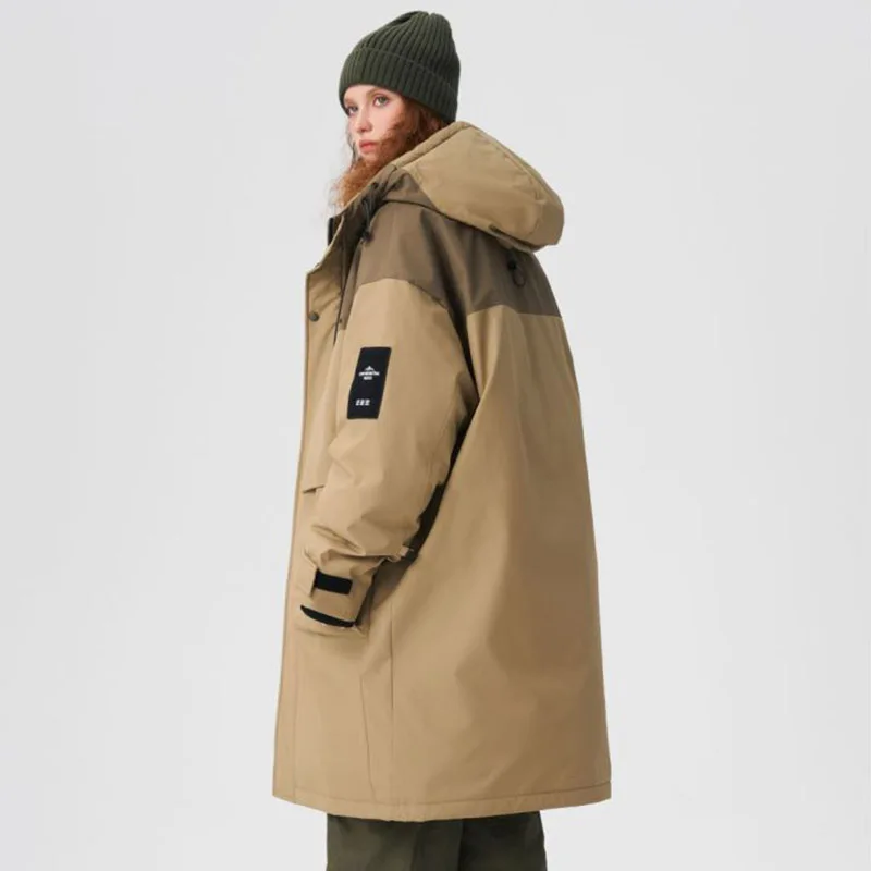 

Утепленная водонепроницаемая удлиненная пуховая куртка для улицы, большие размеры, с капюшоном, новинка зимы 2024, парная верхняя одежда из полиэфирного волокна