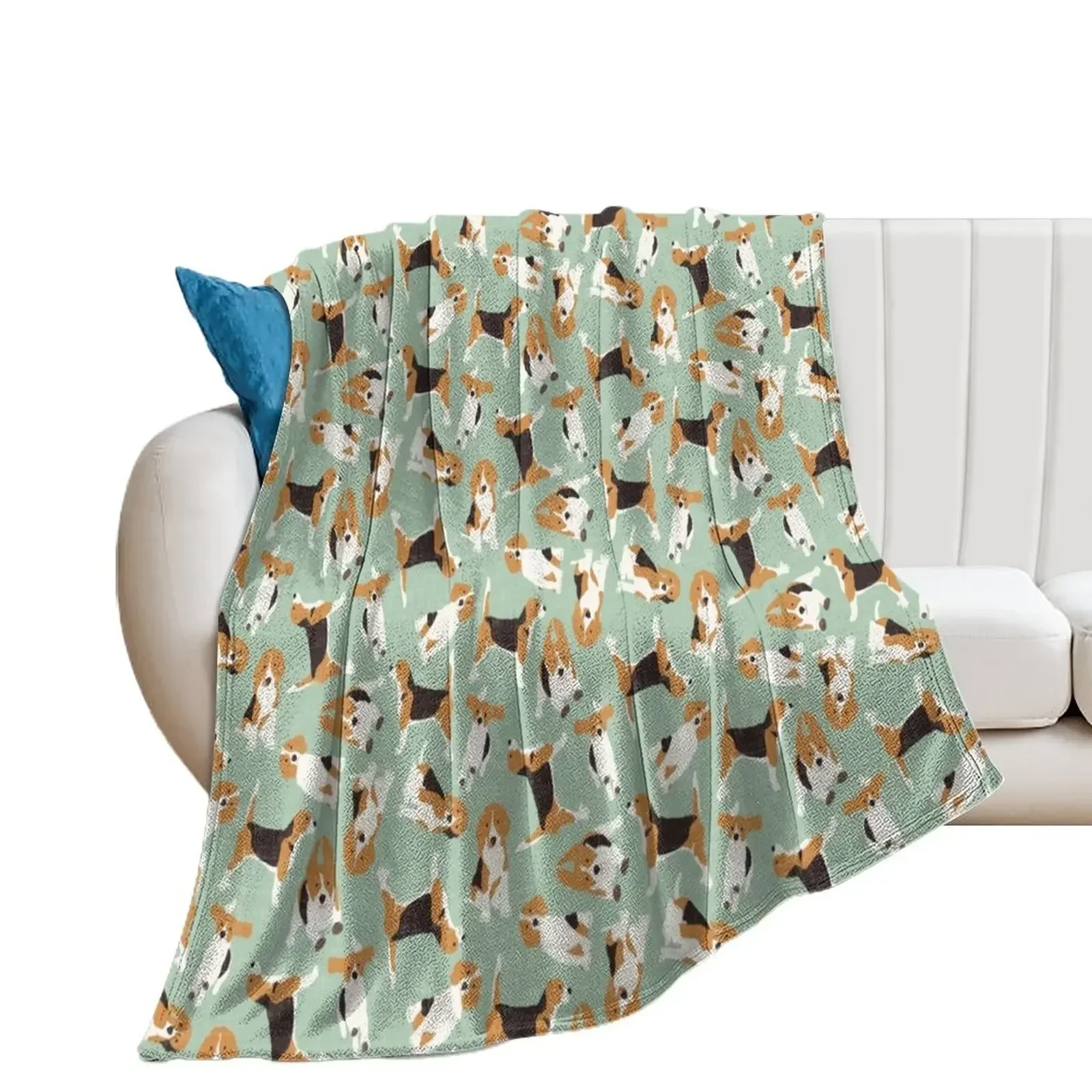 beagle scatter mint Throw Blanket Designers Weighted Soft Plaid heavy to sleep Blankets