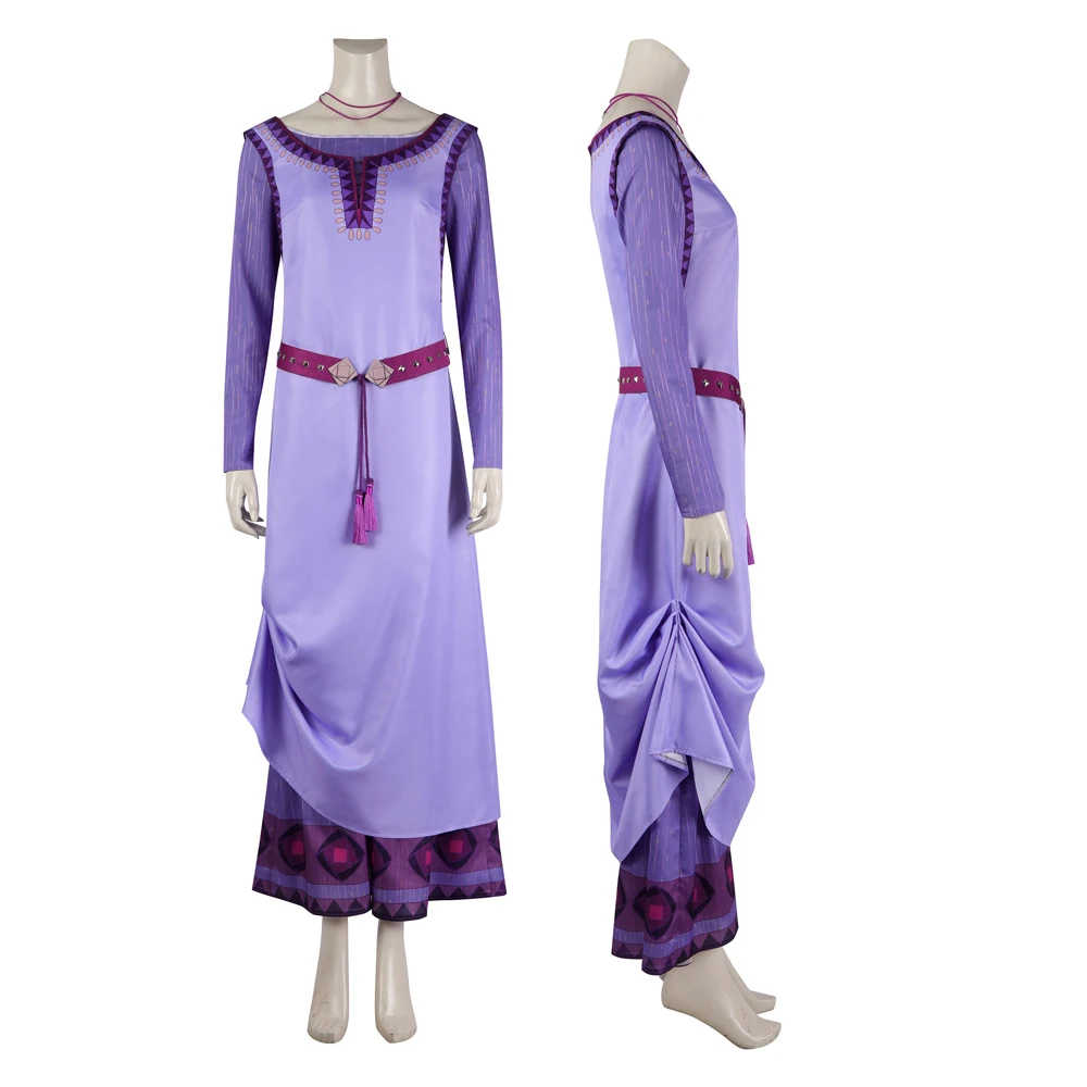 

Adult Women's New Film Princess Asha Cosplay Costume Fantasy Birthday Party Purple Dress Role Playing Halloween Costume