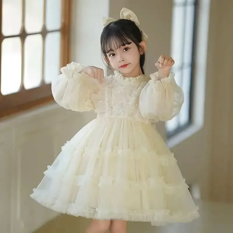 

Girls Long sleeve Dress Spring and Autumn 2026 New Dress Children's Birthday Elegant Super Fairy Princess Dress