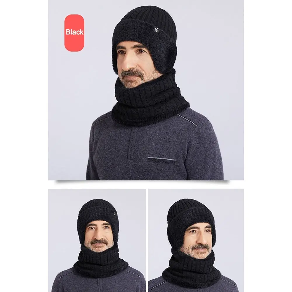 قطيفة محبوك قبعة صغيرة طقم وشاح ، الأذن رفرف كاب ، بالإضافة إلى الصوف ، حماية الباردة ، الجمجمة ، دافئ ، الشتاء