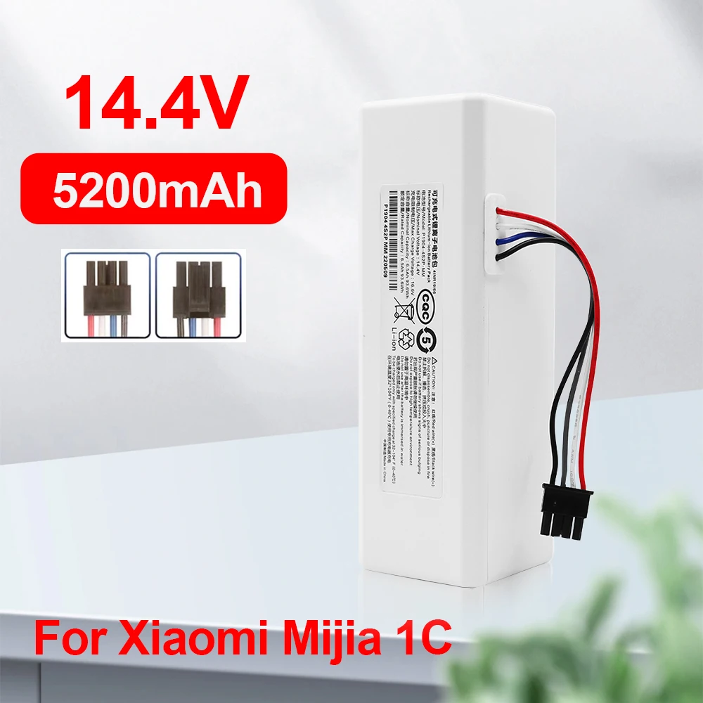 

New 14.4V 5200mAh Battery,for Robot Vacuum Cleaner 1C Battery for Xiaomi Mijia 1C STYTJ01ZHM Robot Vacuum Mop Cleaner