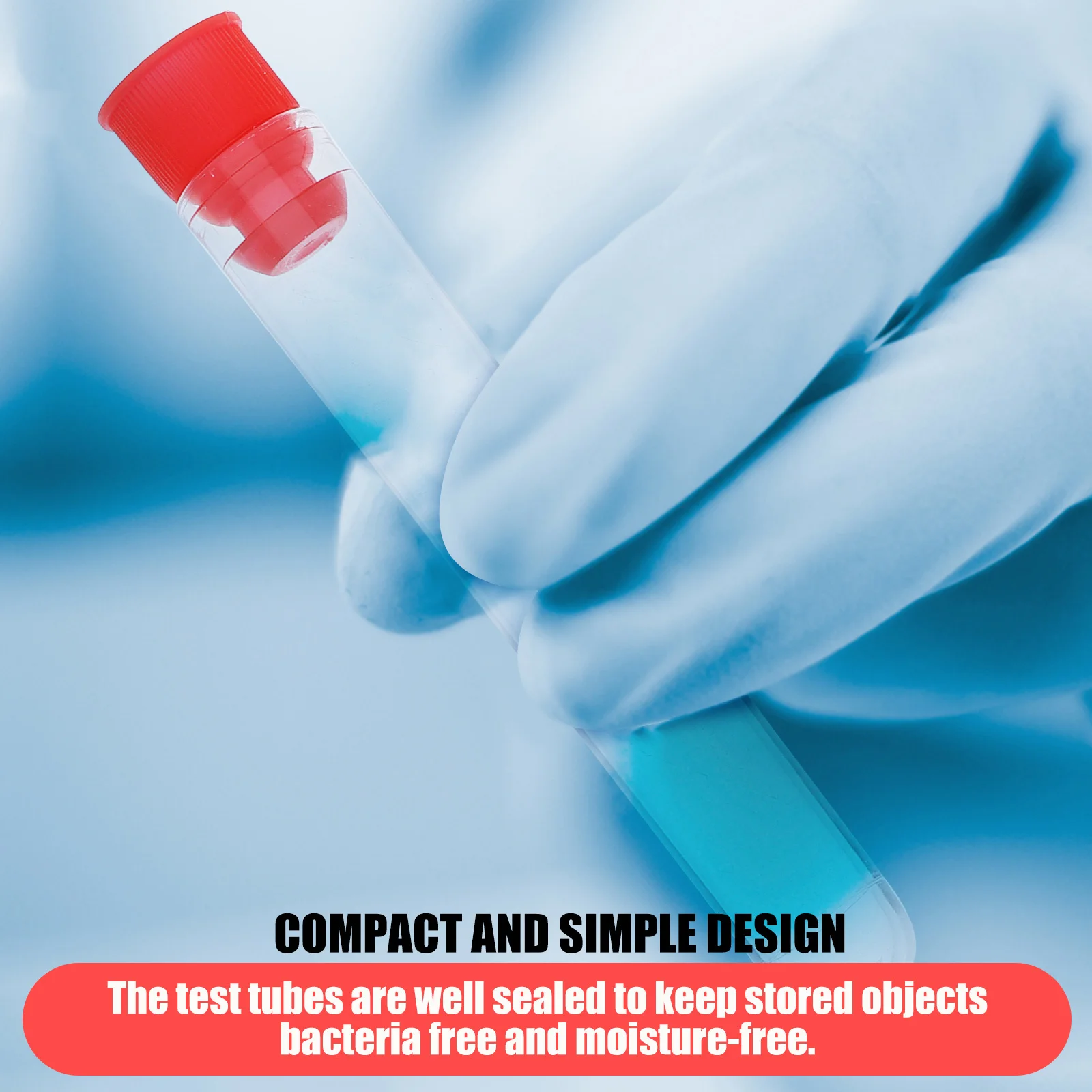 

100Pcs Plastic Test Tubes Clear Leak Proof Screw Cap Durable for Lab Scientific Experiment Sample Storage Travel