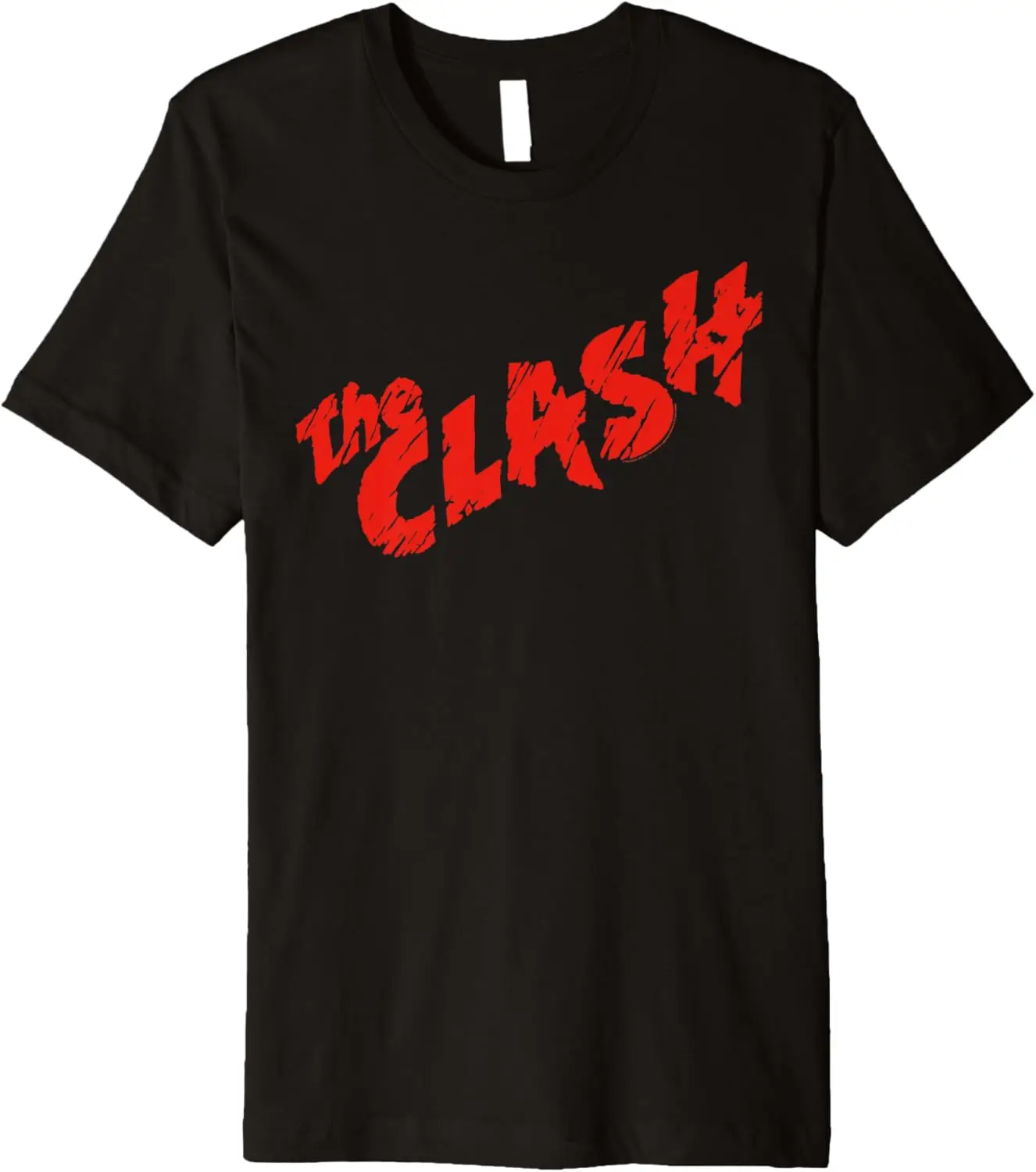 The Clash – Camiseta premium com logotipo vermelho riscado