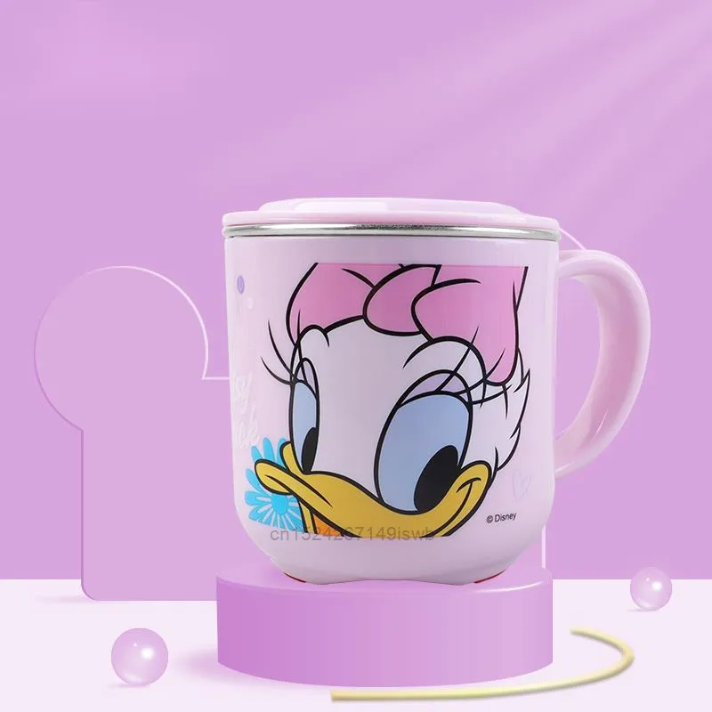 Disney Donald Duck Water Cup 8.79oz With Lid 304 Stainless Steel Milk Cup Cartoon Dumbo Daisy Goofy Coffee Cup For Birthday Gift