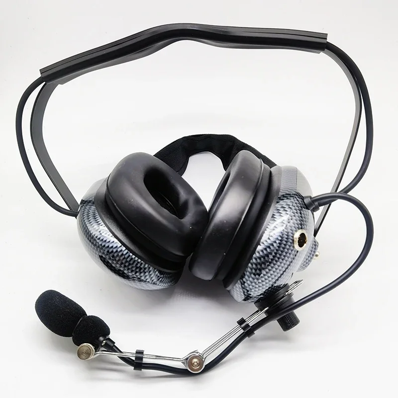 Imagem -02 - Han-fibra de Carbono Aviação Helicóptero Headphone Cancelamento de Ruído Ativo Atrás Headconjunto Cabeça Motorola Cp040 Ep450 Rádio H41-cf