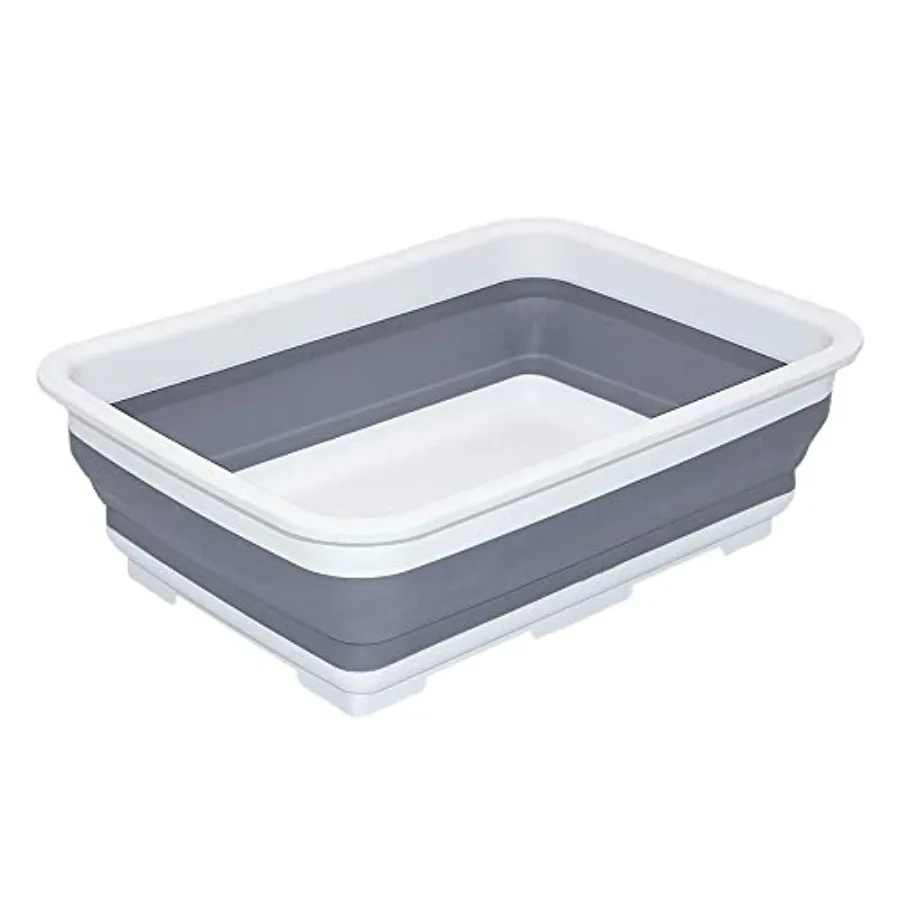 

Collapsible Dish Pans 10L 2.6 Gal Foldable Sink Tub, 14.5'' x 10.5'' x 5", Compact and Space-Saving Multiuse Foldable Basin for