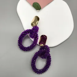 Water drop earrings hand beaded women's earrings water drop earrings pendant earrings baroque crystal jewelry