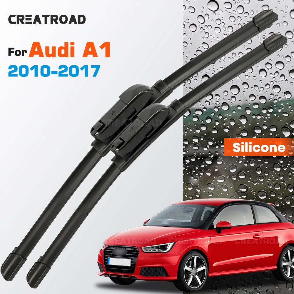 

Silicone Wiper Blades Fit For Audi A1 MK1 2010-2017 Coated Silent HD Wear-Resistant Car Windshield Wipers 24"+16"