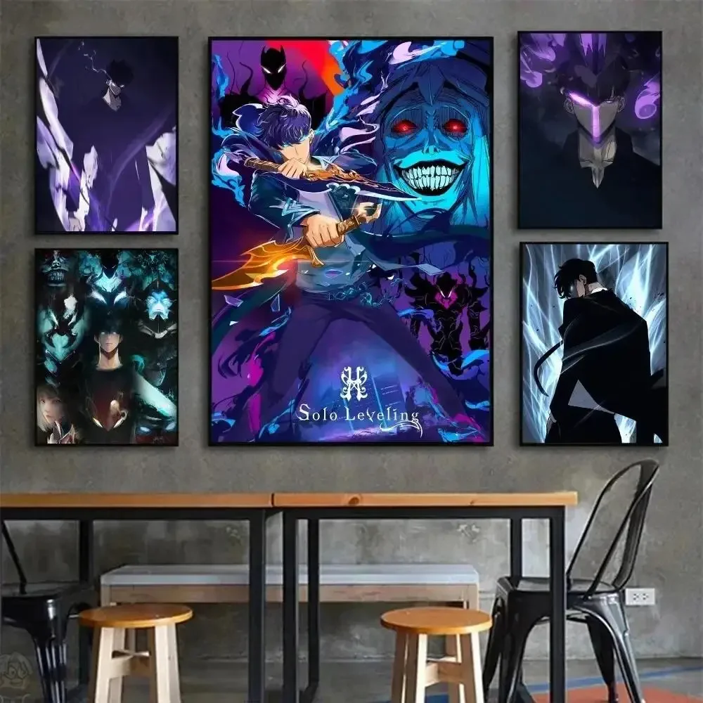 

Solo Leveling Anime Canvas Wall Art HD Kawaii Cat Cars Poster for Game Room Decor Gifts and Wall Murals