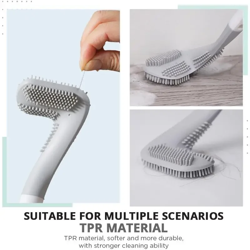 1pc Golf biegbare Silikon Toilette flexible weiche Bürste Kopf langen Griff Toilette Reinigungs bürste Home Badezimmer hängende Bürste