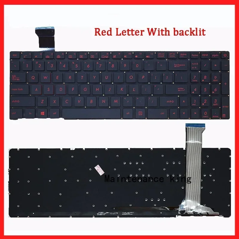 New laptop keyboard with backlit for Asus zx50v fx-plus g551jx g551vw n552v ZX 50xj zx50jx gl552j gl552v fx-pro g552vm g552vx