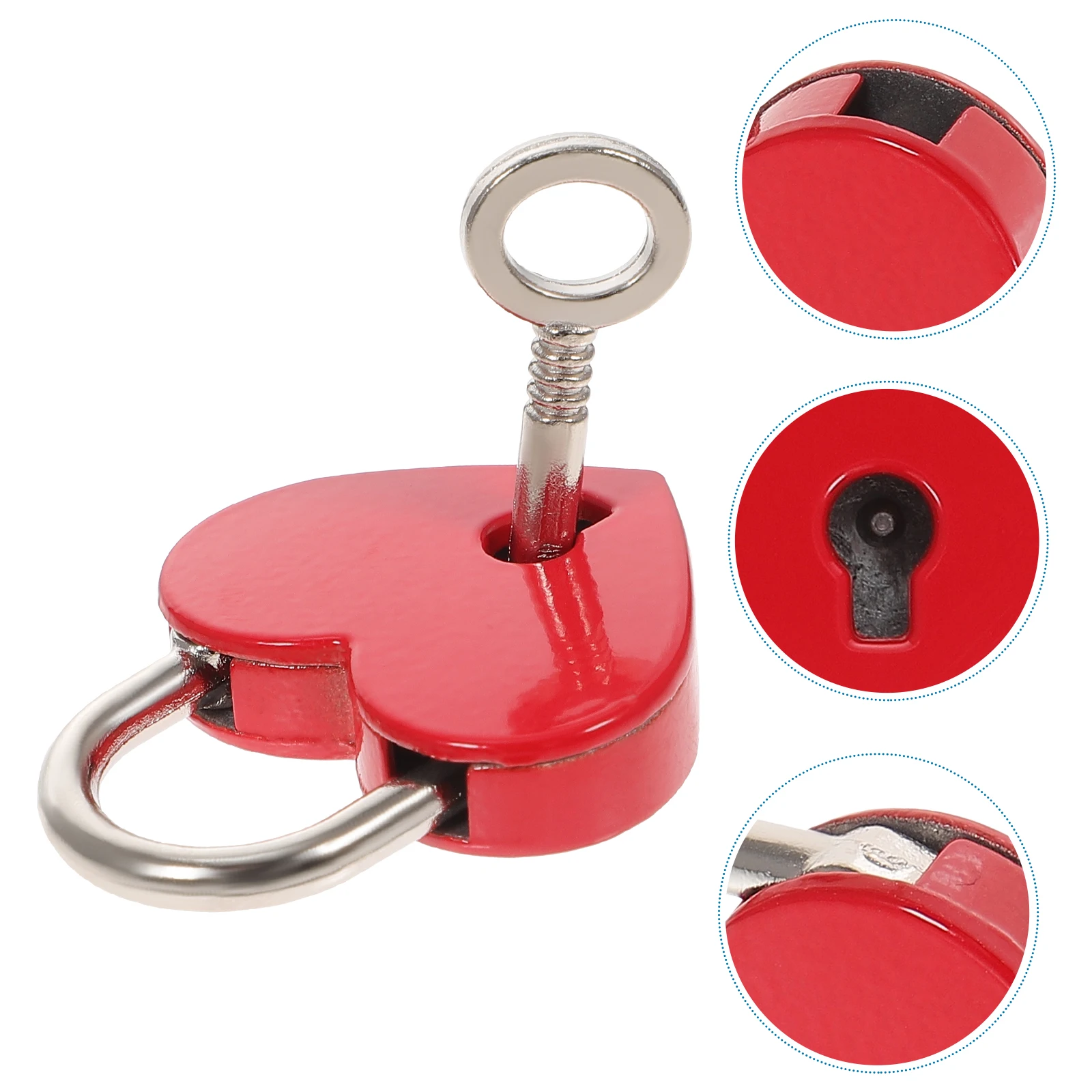 

3Sets Heart Shaped Lock Small Padlock with Key Rust Resistant Fine Workmanship Decorative Security for Handbag Drawer Suitcase