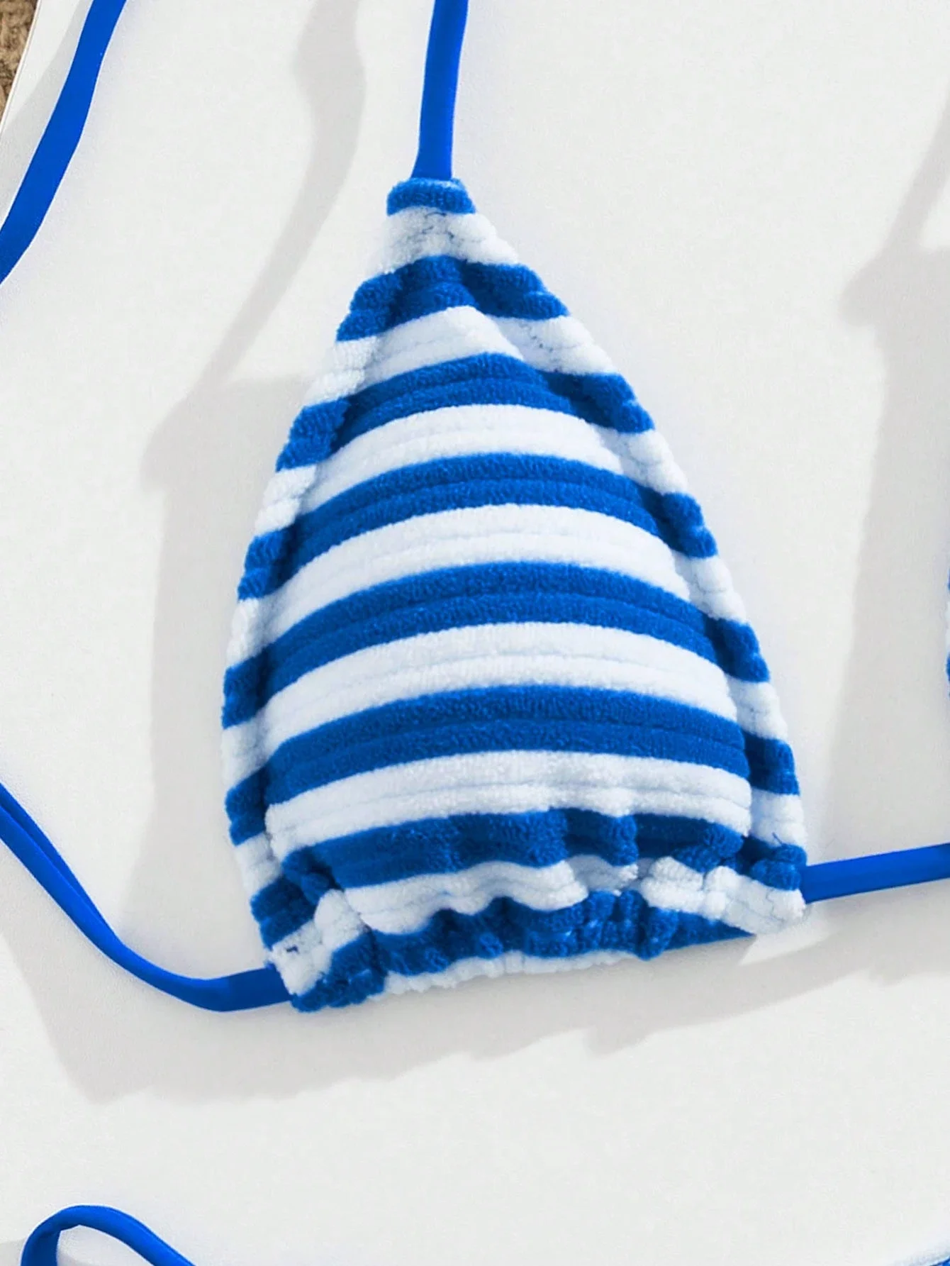 

Пляжный комплект бикини с треугольными топами и завязками на шее в полоску для женщин, для летнего отдыха