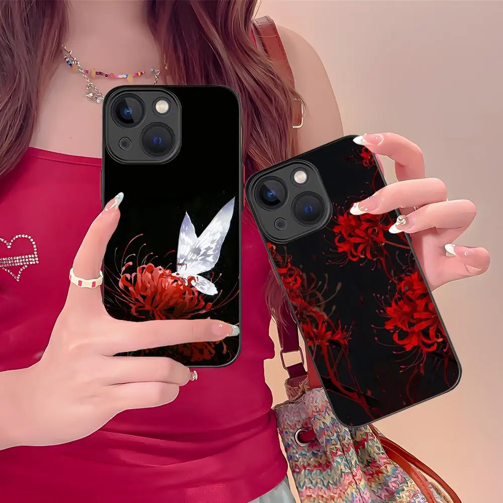 

Чехол для телефона Red Spider Lily Lycoris для iPhone 17 16 15 14 13 12 11 X XR XS 8 7 Air Pro Max Plus Mini, цветной силиконовый чехол