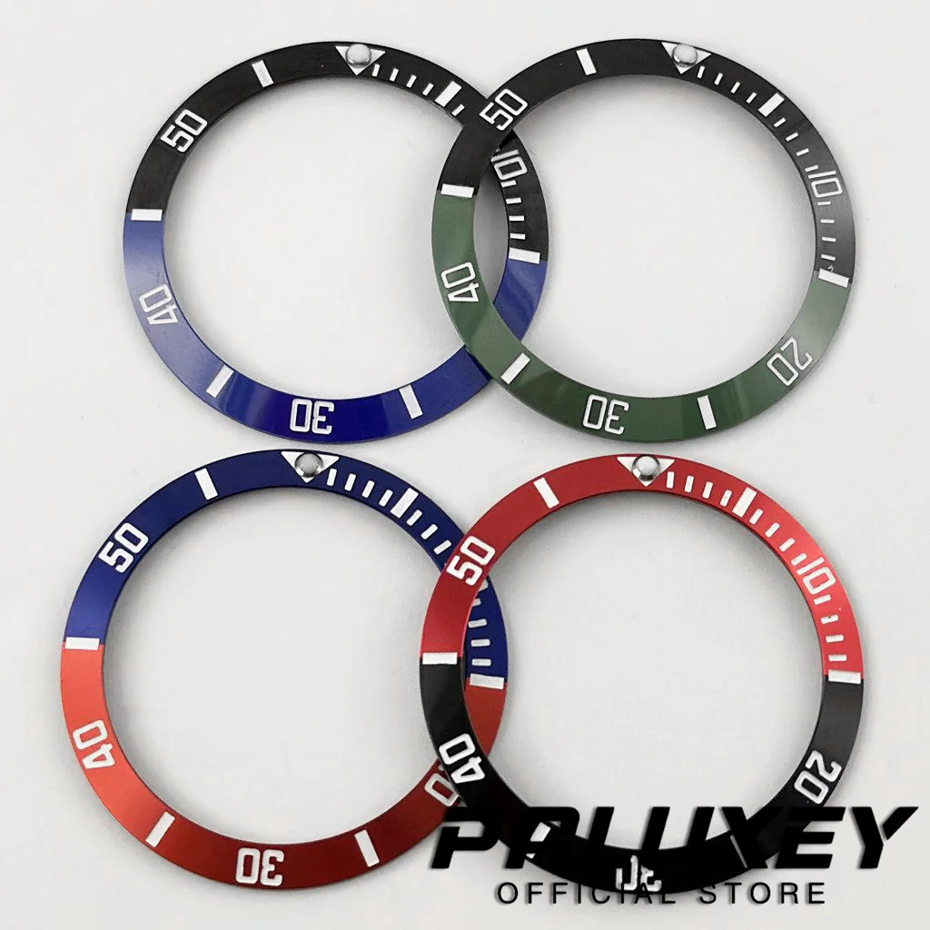 المنحدر 38 مللي متر * 30.6 مللي متر جودة عالية الغوص السيراميك/الألومنيوم 1 قطعة الحافة إدراج ل NH35 NH34 NH36 GMT ساعة يد تعمل بالحركة الأوتوماتيكية الحافة