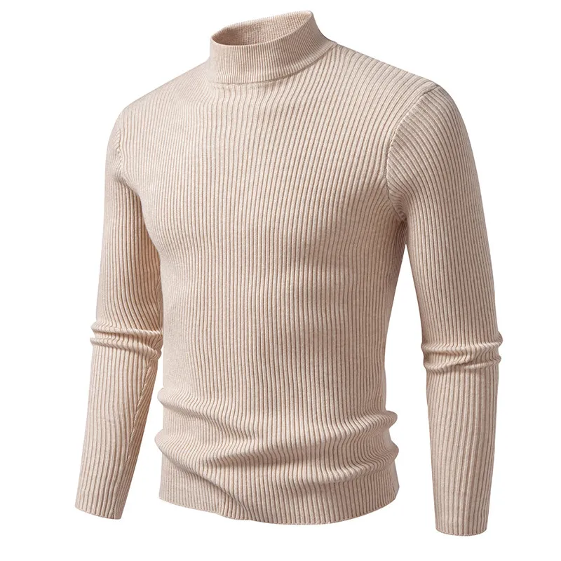 

Men's Knitted Sweater Large Size 357P8 Casual Sle Long Sve High Collar Warmth Function Knitwear for Young Men