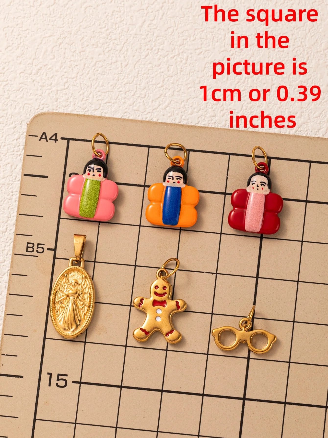 Edelstahl Niedliche Heilende Neue Beliebte Bunte Mädchen-Brillen-Keks DIY Anhänger Charms Schmuckherstellung – Detail 1