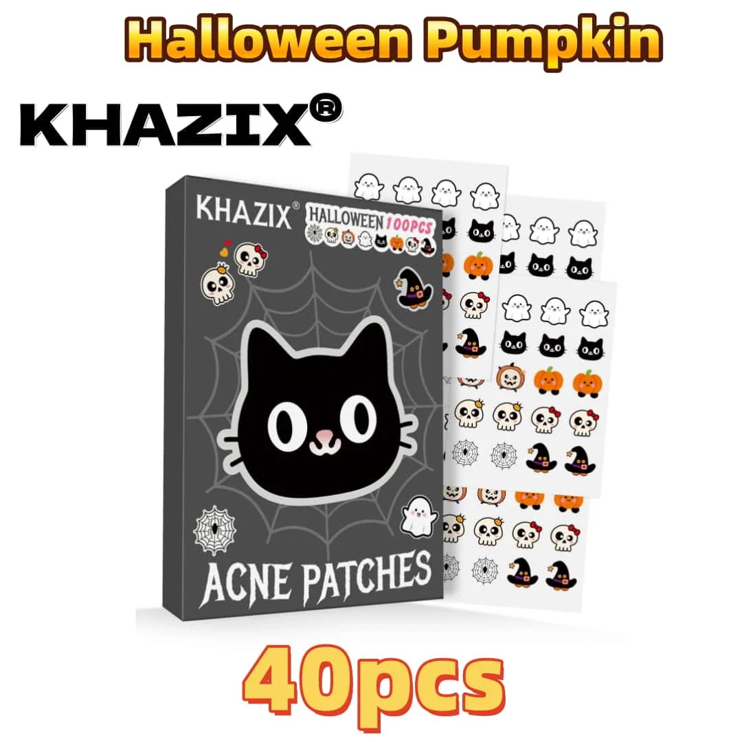 

40 шт., тематические пластыри от прыщей на Хэллоуин, нежные, не раздражающие, водонепроницаемые, дышащие, для ежедневного использования на лице, милые наклейки от прыщей