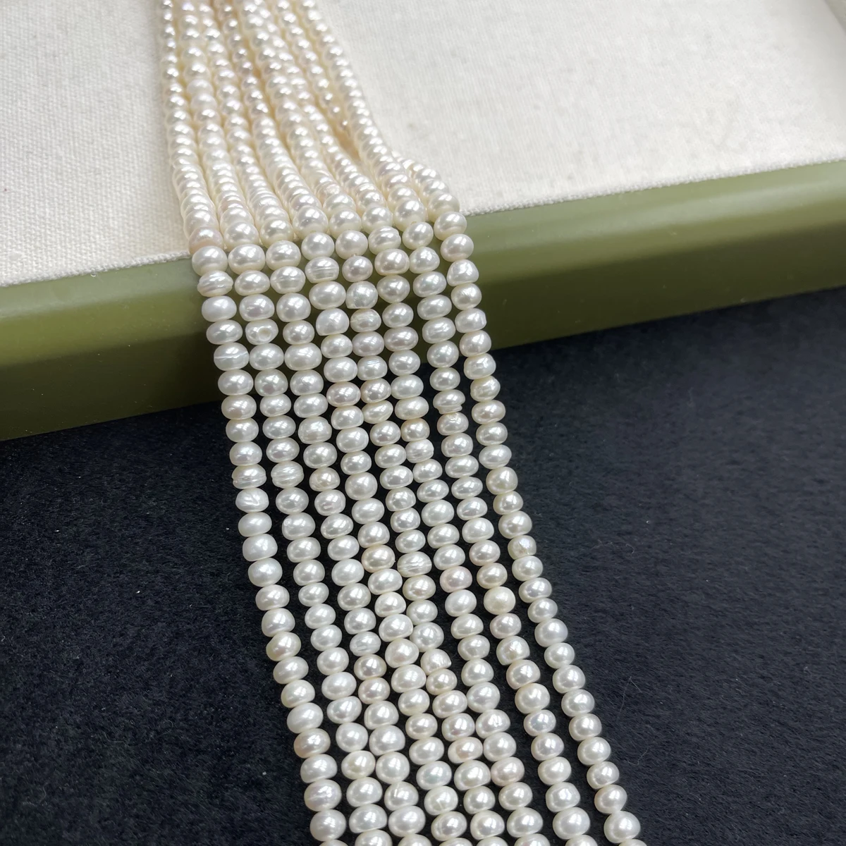 

5-5.5mm Flat Exquisite Natural Freshwater White Pearl Bead Women Jewelry Making DIY Necklace Bracelet Earring Accessory Gift