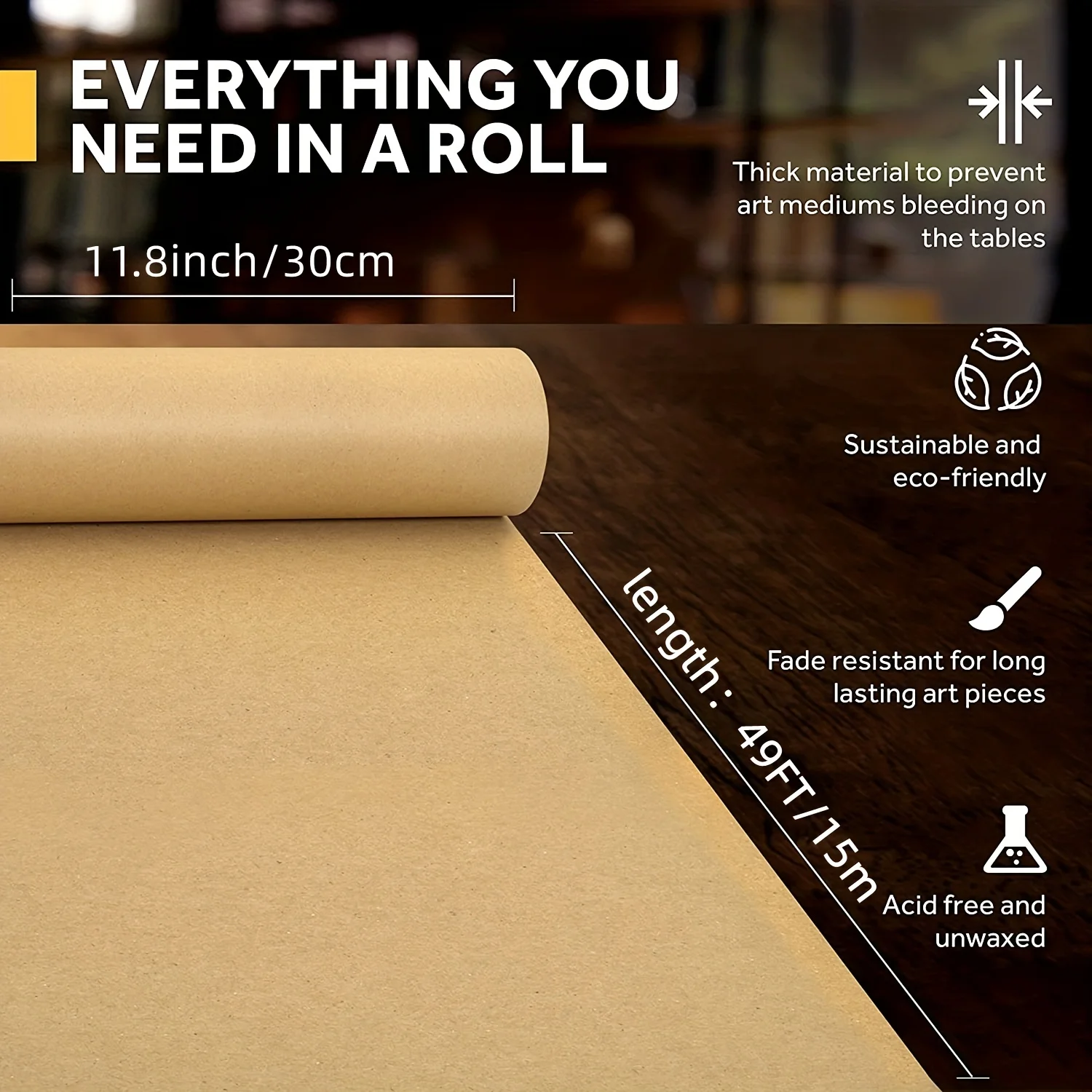 Kraft Paper Roll Ideal For Packing Movin Gift Wrapping Postal Shipping Parcel Wall Art Crafts Bulletin Boards Floor Covering