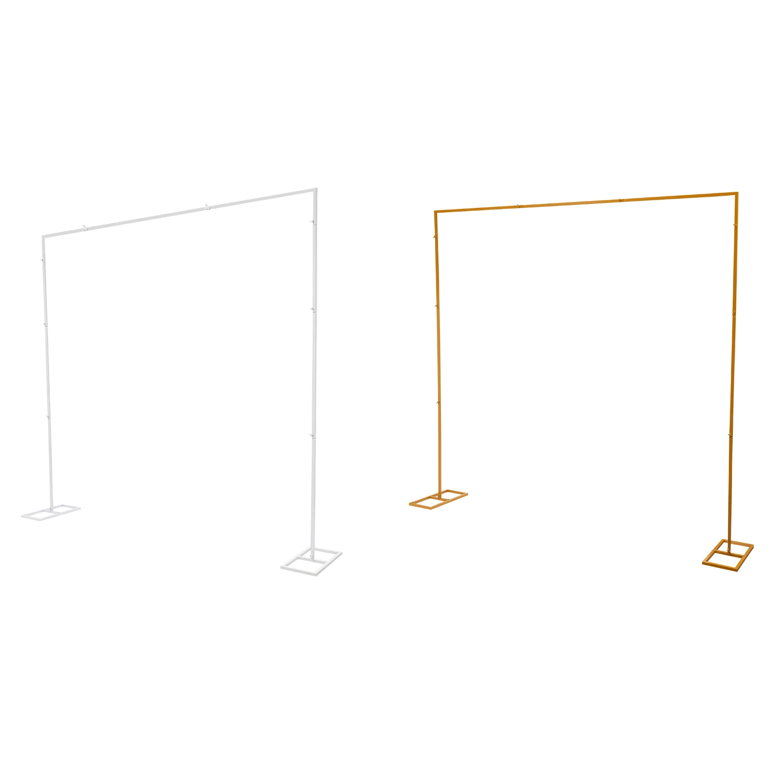 

2.4*2.4m White/Gold Iron Square Arch Balloon Stand Flower Rack Wedding Party Background Prop Decor for Background Decoration