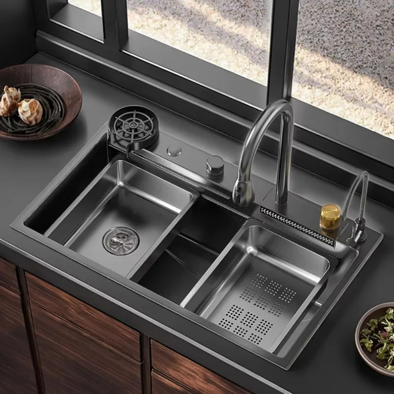 

304 Stainless Steel Large Single Kitchen Sink Thickened Household Vegetable Washbasin Dishwashing Sink