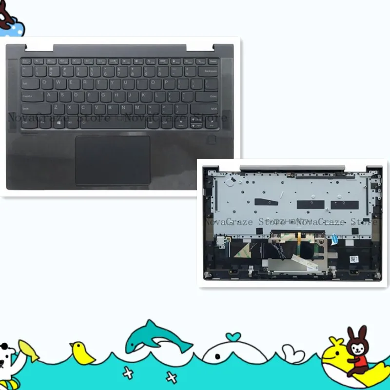 

5CB1A0884 Used For Yoga 7-14 Yoga 7-14ITL5 82BH DM Palmrest w/ Backlit Keyboard