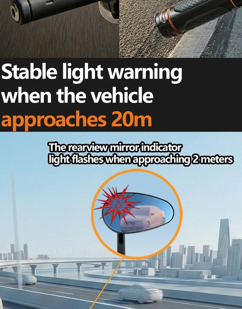 

Motorcycle BSD Blind Spot Radar Mirror No Drill Aluminum for Street Glide Nightster 975 Lane Change Assist Safety System.