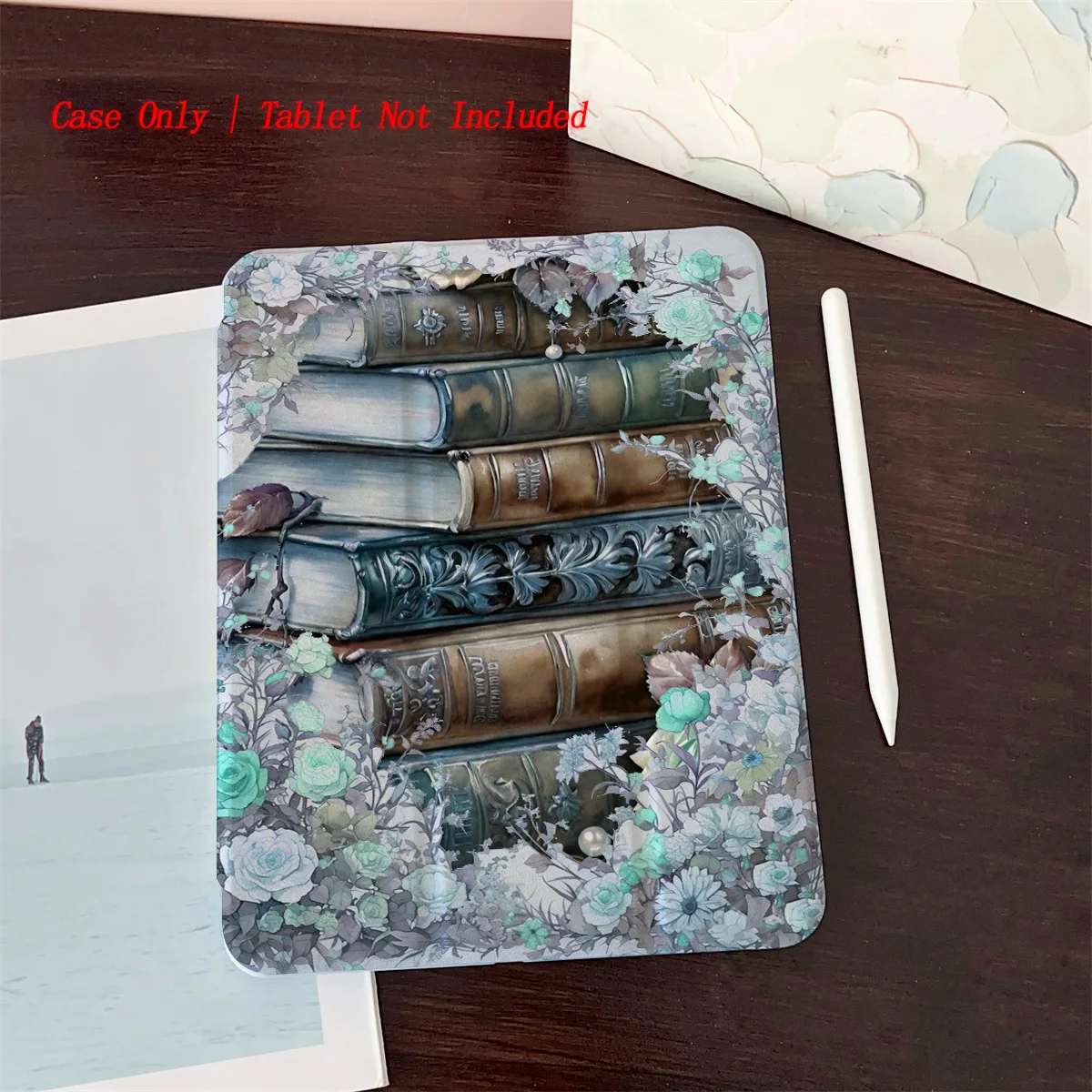 

Vintage Books & Fresh Flowers iPad Case For Apple iPad Pro 11/12.9 Air 4/5 Mini 6 10th Gen Cover