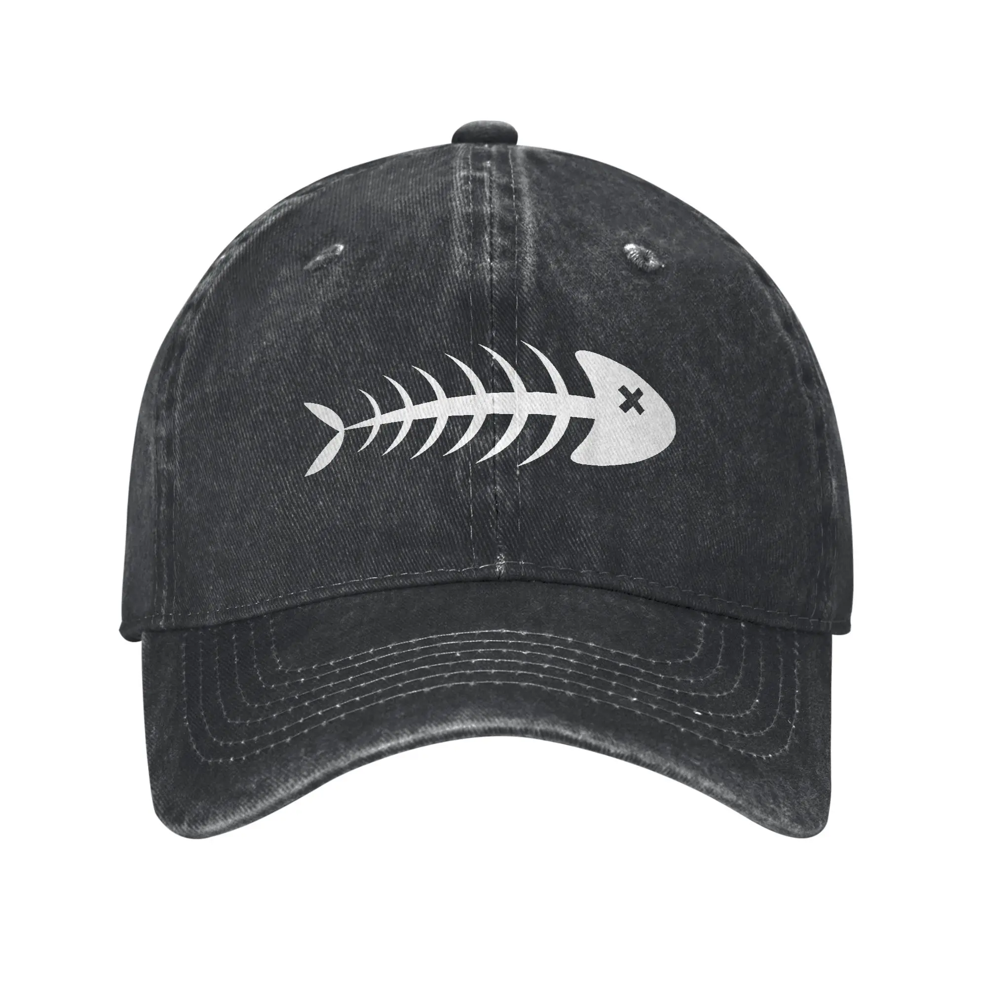 

Dead Fish Fish Bones Fish Tops Washed Baseball Cap y2k Cool Sun Trucker Hat Summer Men Adult Outdoor Sport Baseball Caps