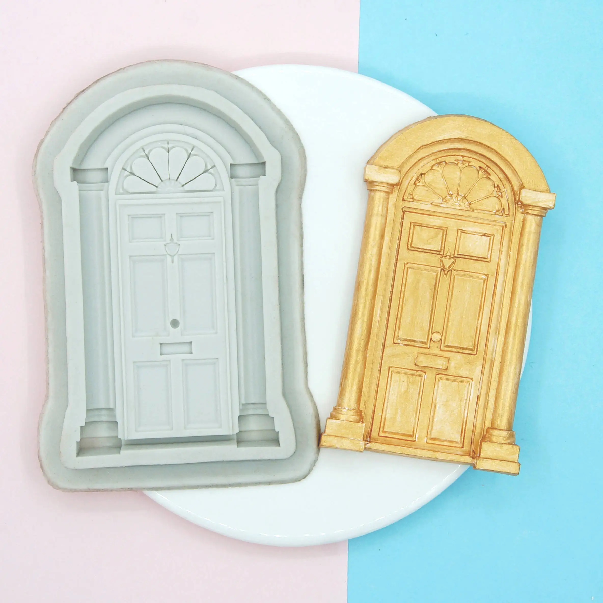 Retro Door Silicone Mold Frame Border Fondant Cake Decorating Cookie Baking Christmas Candy Chocolate Gumpaste Moulds